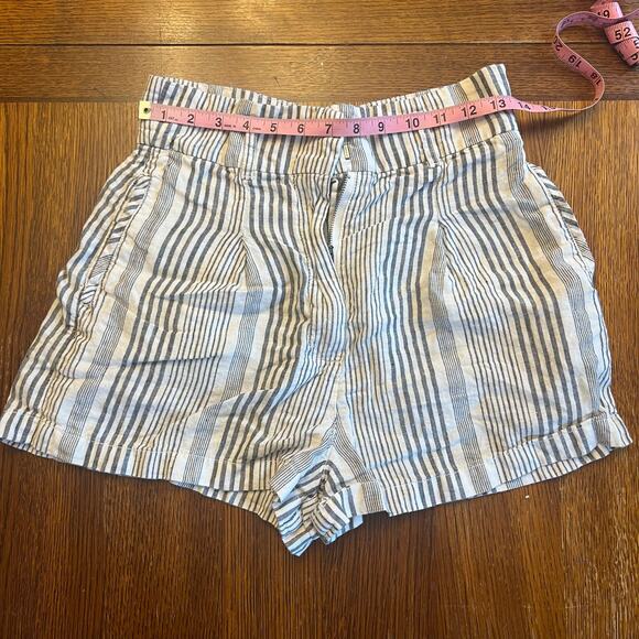 C&C California 100% Linen Striped Shorts - Size 4 - Picture 10 of 13